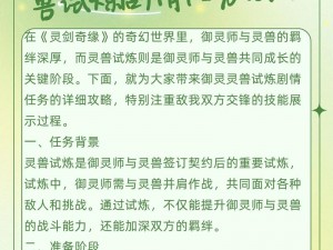 剑舞奇缘御灵系统深度解析：御灵进阶攻略与实战指南