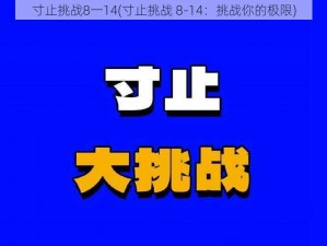 寸止挑战8一14(寸止挑战 8-14：挑战你的极限)