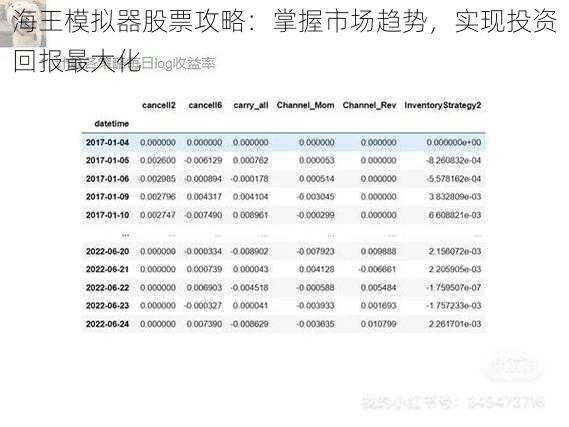 海王模拟器股票攻略：掌握市场趋势，实现投资回报最大化