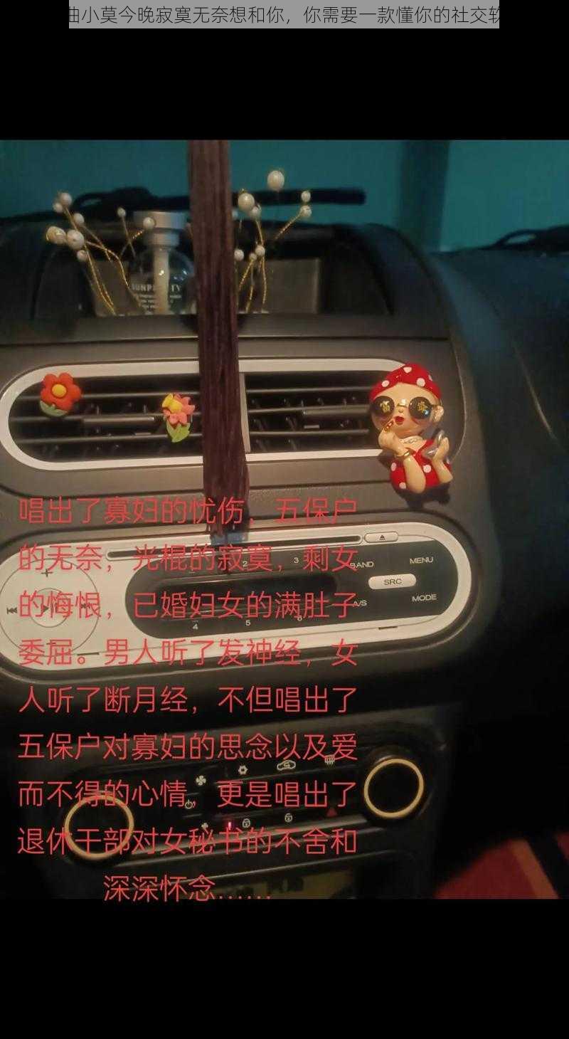 歌曲小莫今晚寂寞无奈想和你，你需要一款懂你的社交软件