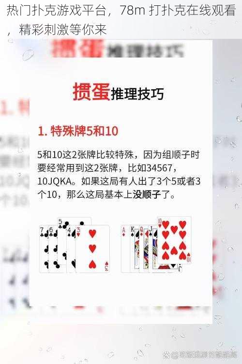 热门扑克游戏平台，78m 打扑克在线观看，精彩刺激等你来