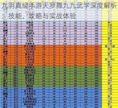 九阴真经手游天罗舞九九武学深度解析：技能、攻略与实战体验