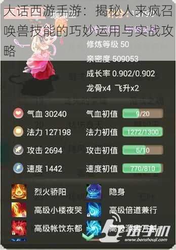 大话西游手游：揭秘人来疯召唤兽技能的巧妙运用与实战攻略