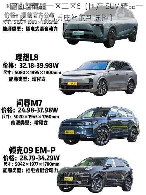 国产suv精品一区二区6【国产 SUV 精品一区二区 6：高品质座驾的新选择】