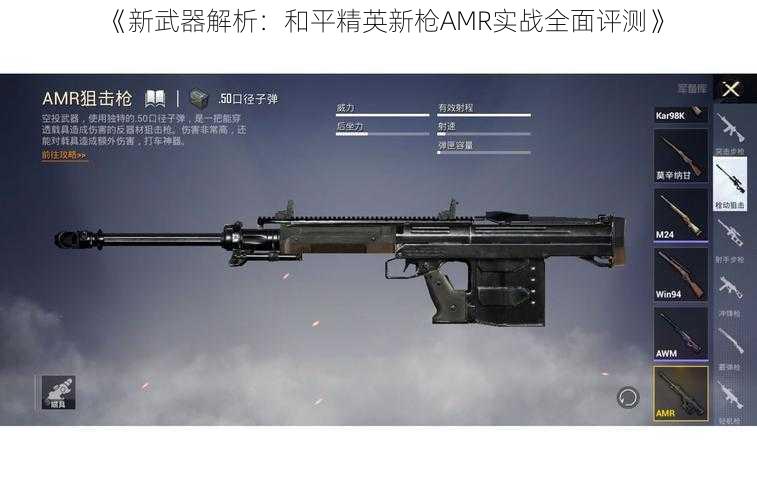 《新武器解析：和平精英新枪AMR实战全面评测》