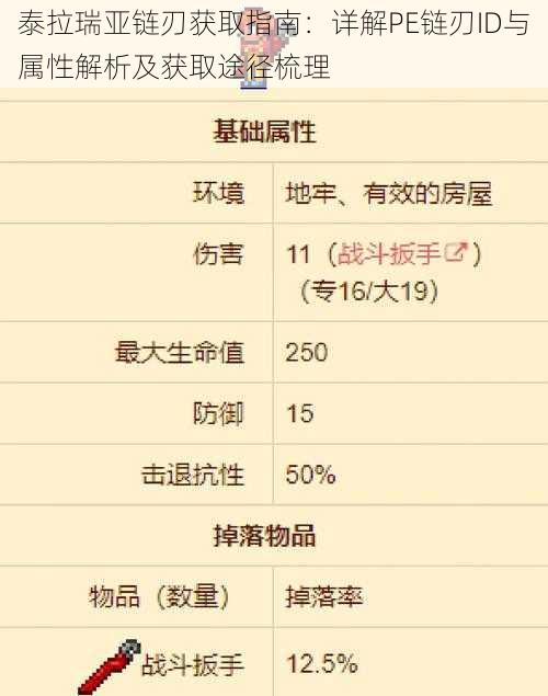 泰拉瑞亚链刃获取指南：详解PE链刃ID与属性解析及获取途径梳理