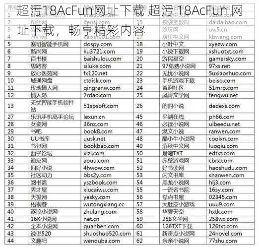 超污18AcFun网址下载 超污 18AcFun 网址下载，畅享精彩内容