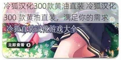 冷狐汉化300款黄油直装 冷狐汉化 300 款黄油直装，满足你的需求