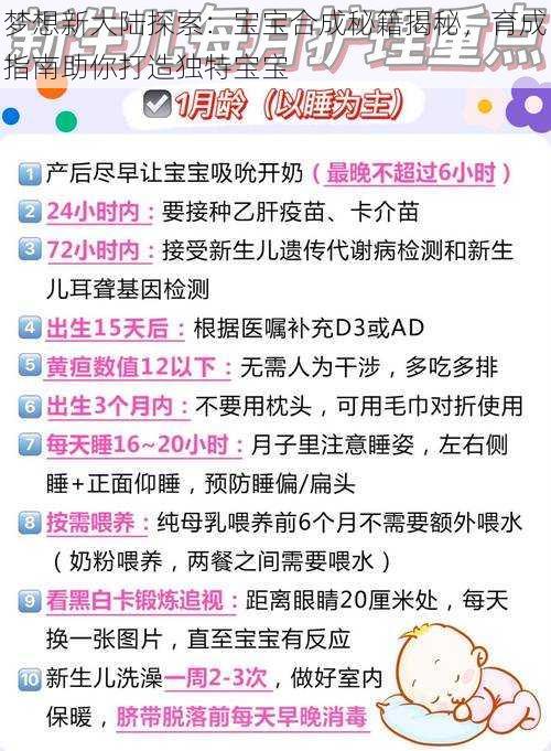 梦想新大陆探索：宝宝合成秘籍揭秘，育成指南助你打造独特宝宝