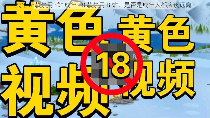 成年18款禁用B站 成年 18 款禁用 B 站，是否是成年人都应该远离？