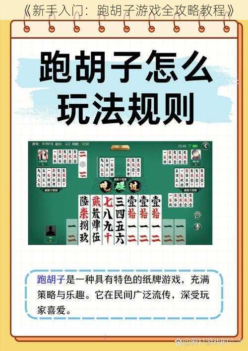 《新手入门：跑胡子游戏全攻略教程》