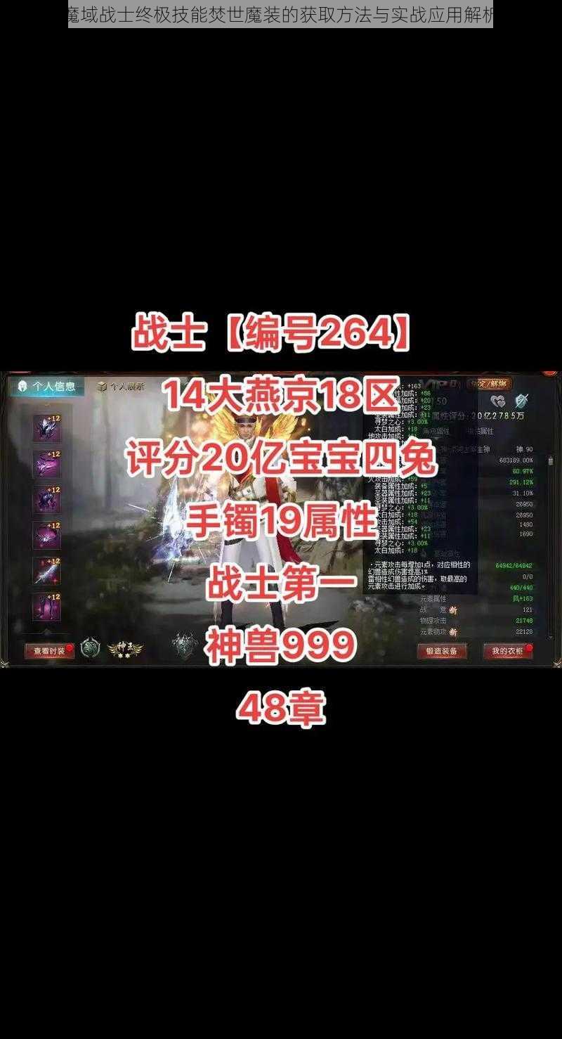 魔域战士终极技能焚世魔装的获取方法与实战应用解析