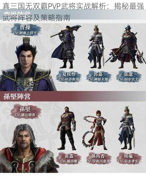 真三国无双霸PVP武将实战解析：揭秘最强武将阵容及策略指南