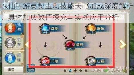 诛仙手游灵契主动技能天书加成深度解析：具体加成数值探究与实战应用分析